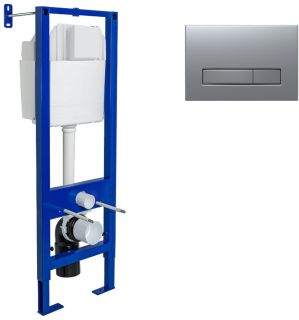 Инсталляция для унитаза Berges АТОМ Line 410 кнопка матовый хром 040344